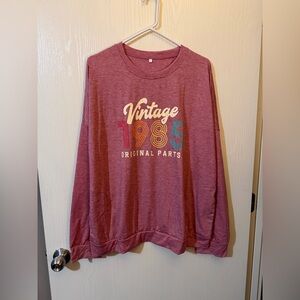 Women’s Vintage 1985 Graphic Long Sleeve Short Size 2XL